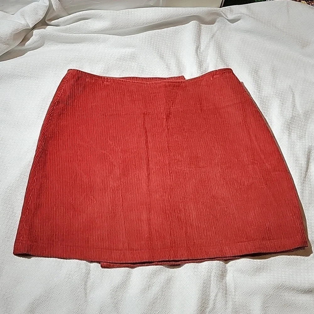 J.Crew Brick Red Corduroy Mini Skirt Size 6